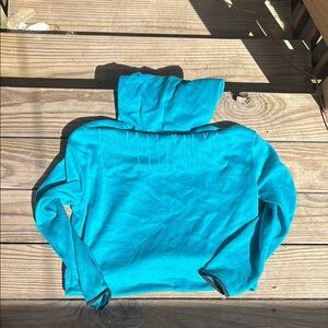 Teal Hoodie with PINK Logo